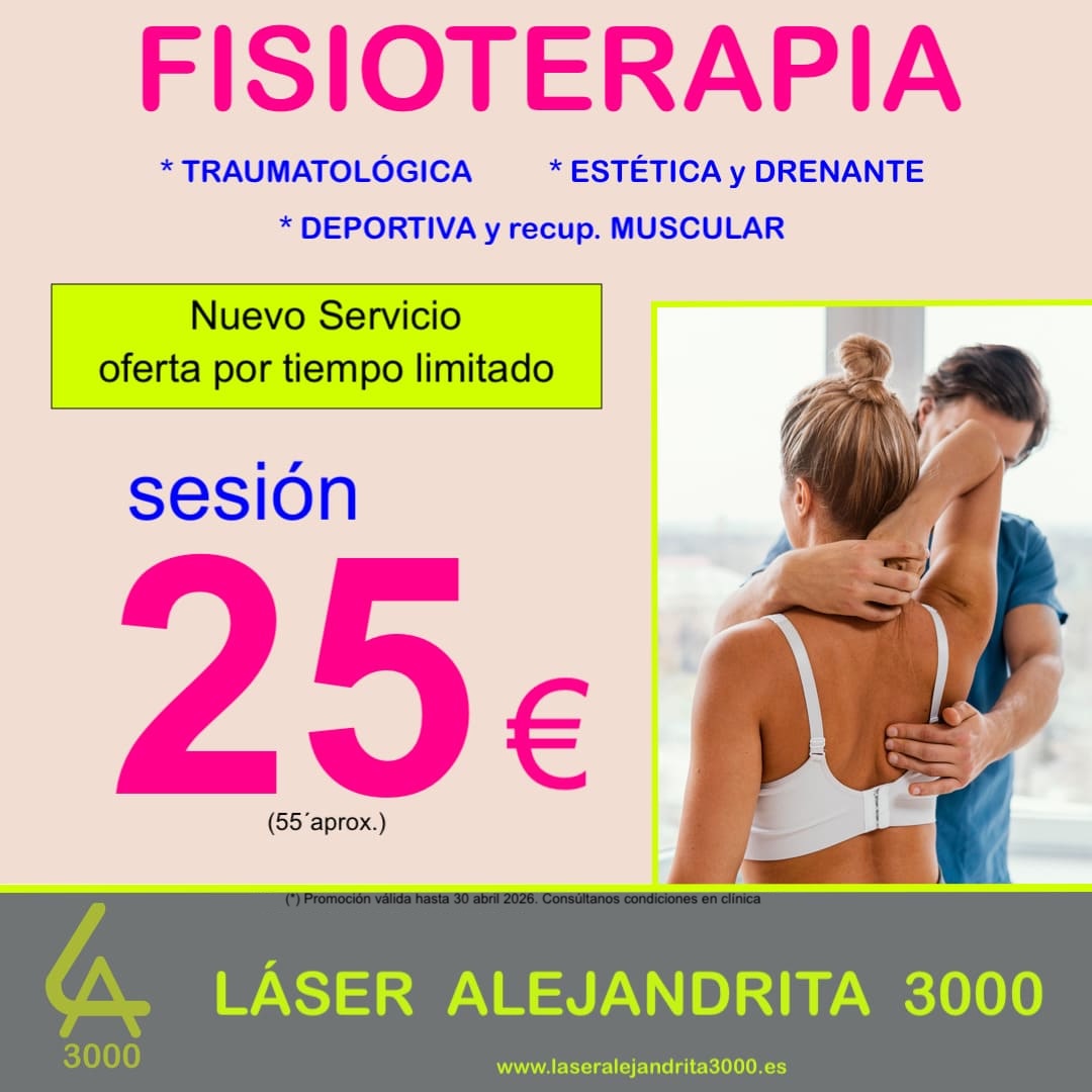 OFERTA en FISIOTERAPIA en TOLEDO por tiempo limitado: 1 sesión 25€