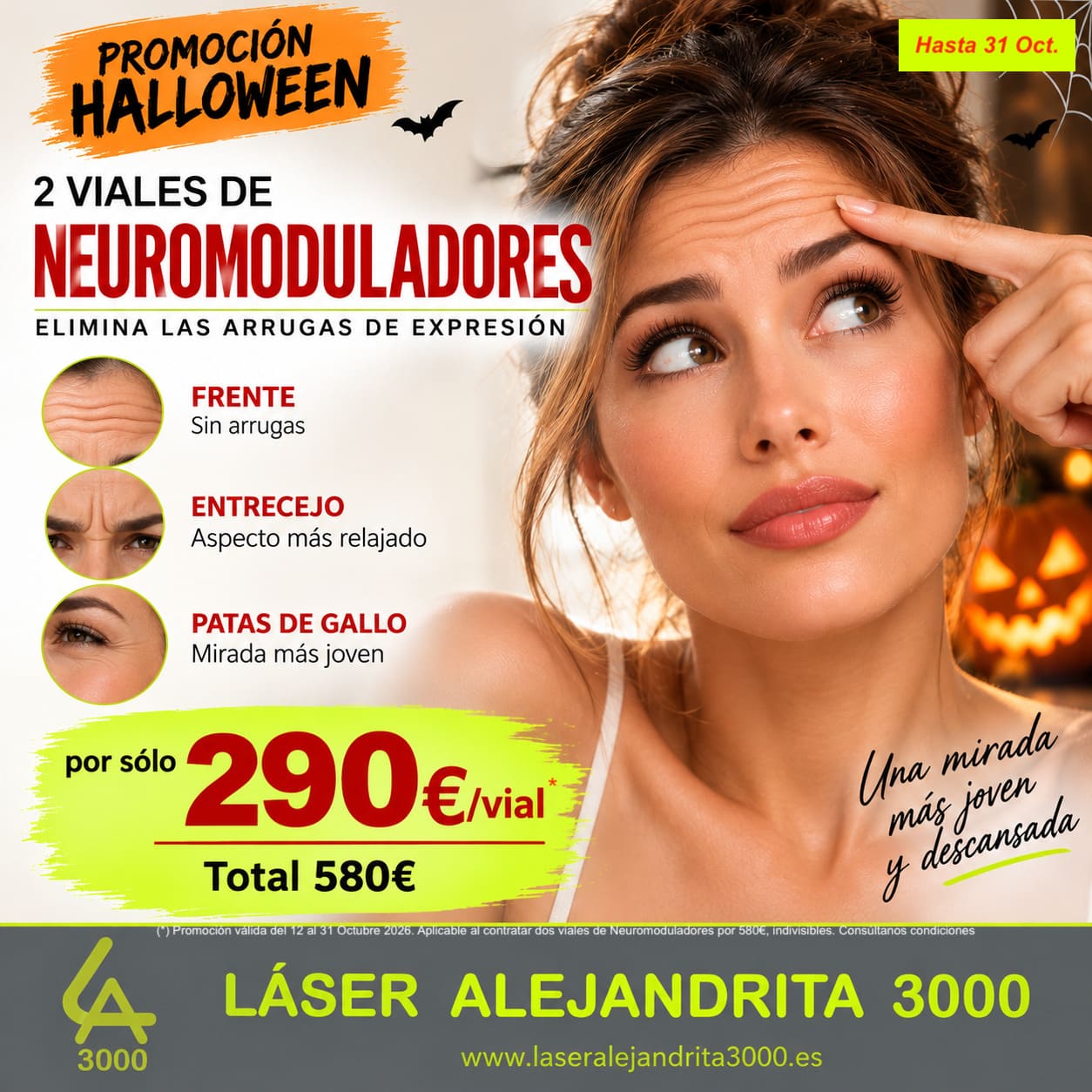 OFERTA HALLOWEEN: Eliminar ARRUGAS con NEUROMODULADORES. Medicina Estética Facial en TOLEDO